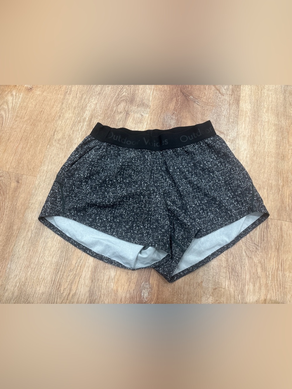 Outdoor Voices Black Speckle Athletic Shorts